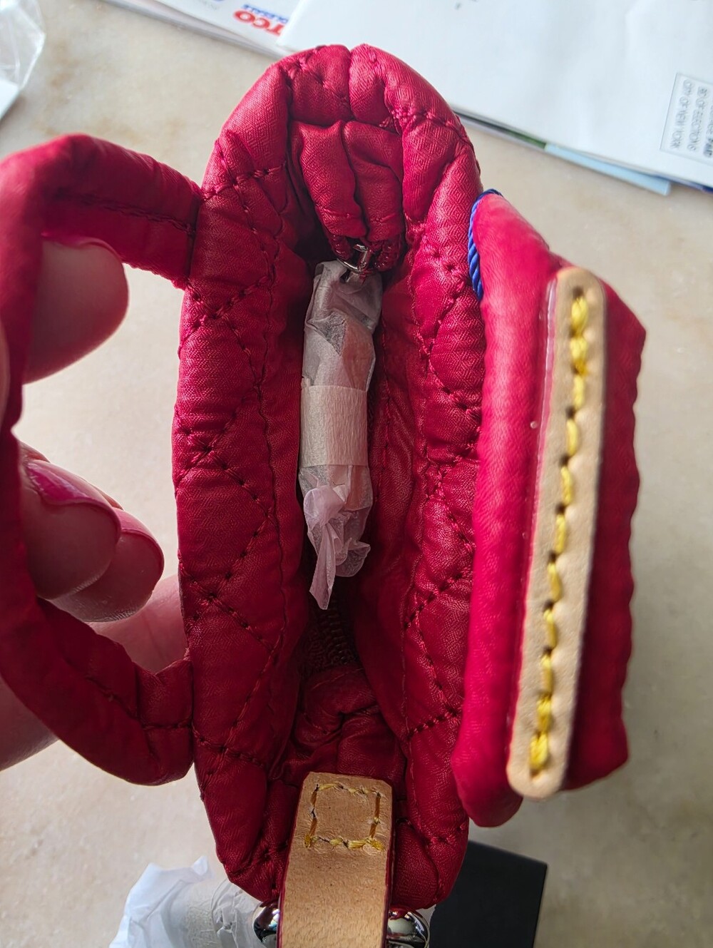 MZ Wallace Tiny Tote Bag Charm In Apple - Picture 3 of 4